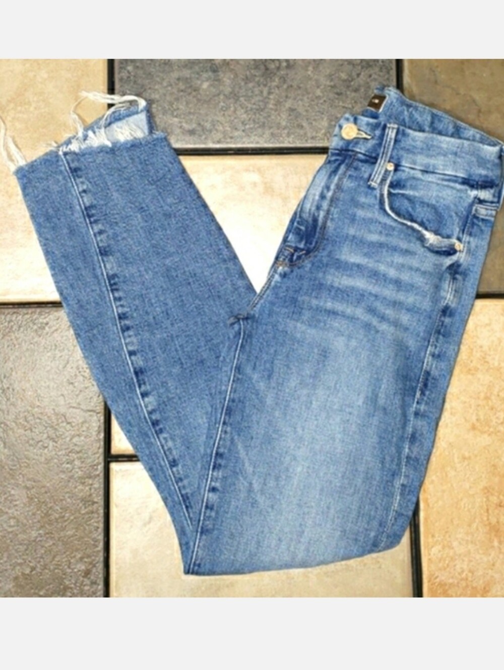 Mother The Looker Ankle Step Fray Jeans In Exposed Secret Sister - Picture 5 of 11